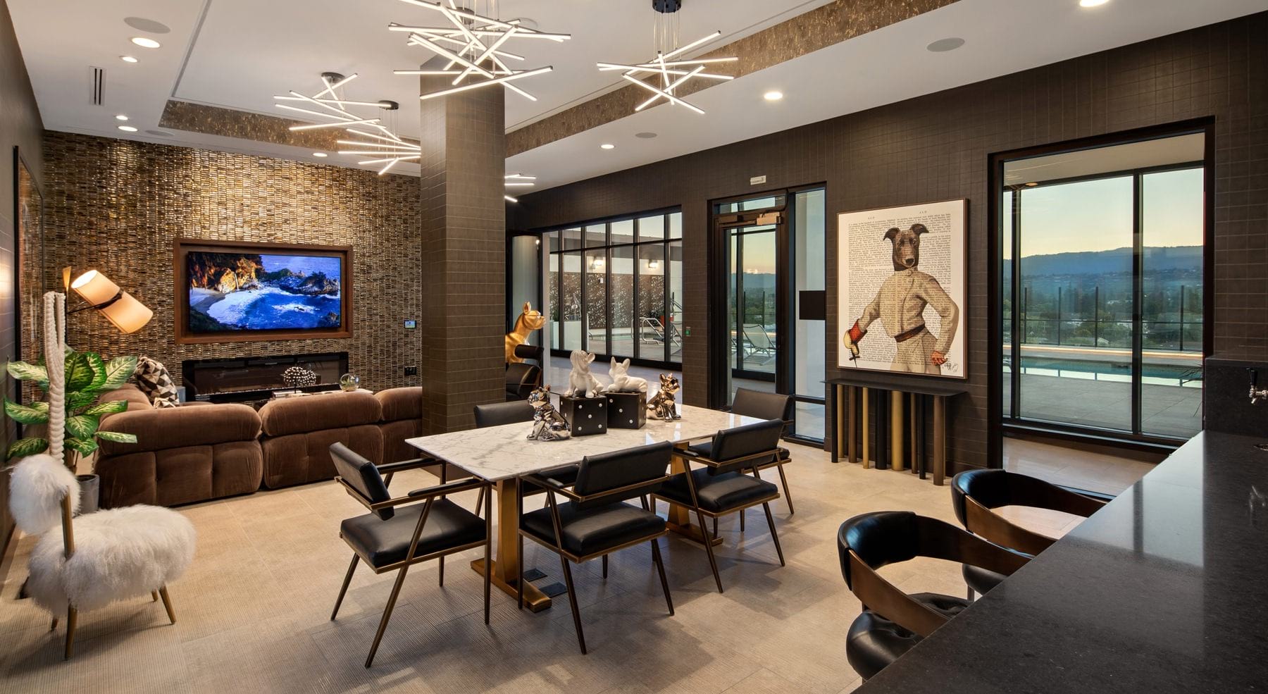 Resident clubroom with modern conveniences